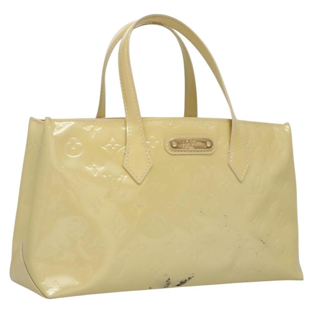 LOUIS VUITTON Monogram Vernis Wilshire PM Hand Bag Broncorail M91452 Auth 118183